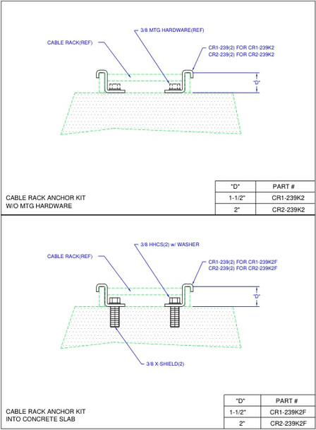 Moreng Telecom CR2-239K2 Ca Rk Anchor Kit | American Cable Assemblies