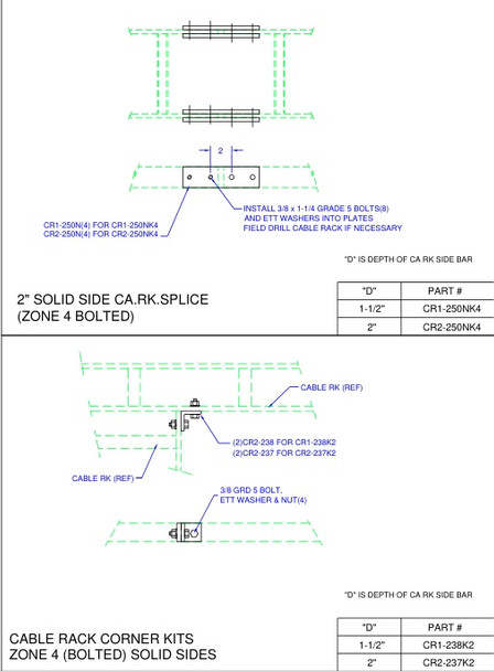 Moreng Telecom CR2-237K2 Cable Rack Corner Kit | American Cable Assemblies