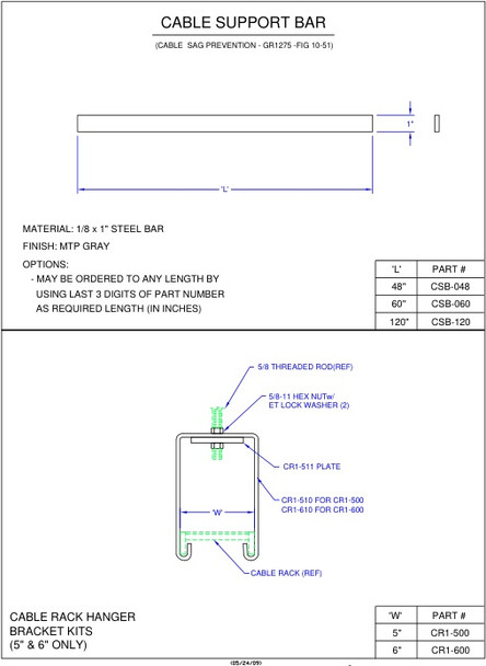 Moreng Telecom CR1-600 Cable Rack Hanger Kit | American Cable Assemblies