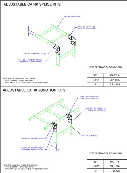 Moreng Telecom CR1-226 Splice Kit (Pr)  -  Vert Adj  Angle,  Rt Angle  Splice | American Cable Assemblies