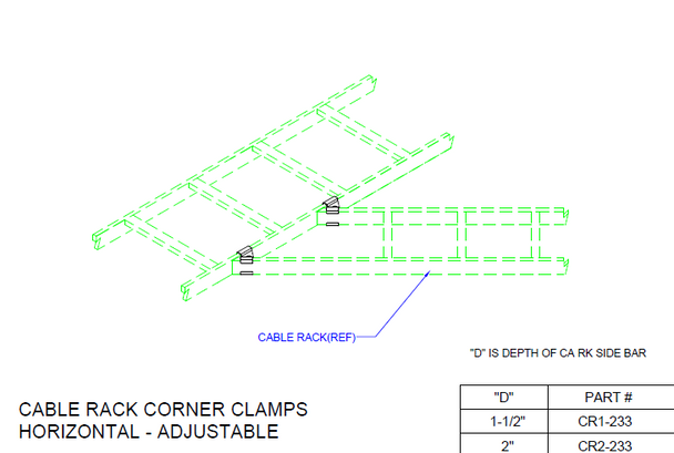 Moreng Telecom CR2-233 Corner Clamp Kit (Pr)  -  Horiz Adj Angle | American Cable Assemblies