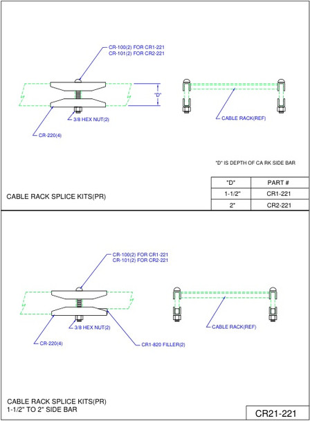 Moreng Telecom CR21-221 Ca Rk Splice Kit  -   2" To 1.5" | American Cable Assemblies