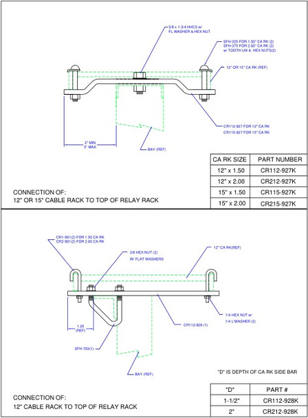 Moreng Telecom CR212-928K Bay Top Support Kit For Cable Rack | American Cable Assemblies