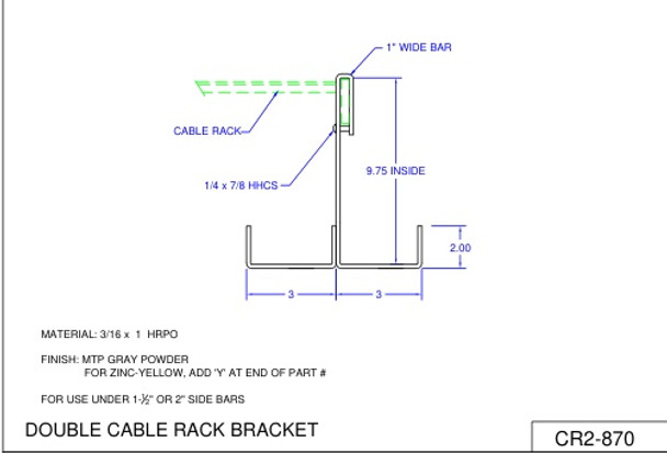 Moreng Telecom CR2-870 Double Bracket Under Cable Rack | American Cable Assemblies