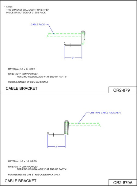 Moreng Telecom CR2-879-9 Cable Bracket Under Cable Rack | American Cable Assemblies