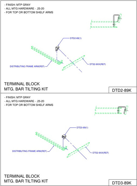 Moreng Telecom DTD3-89K Tilting Kit For Top Or Bottom Shelf Arm | American Cable Assemblies