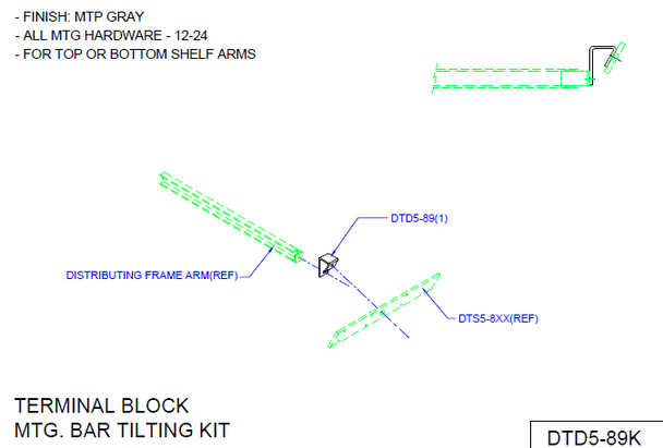 Moreng Telecom DTD5-89K Tilting Kit For Top Or Bottom Shelf Arm | American Cable Assemblies