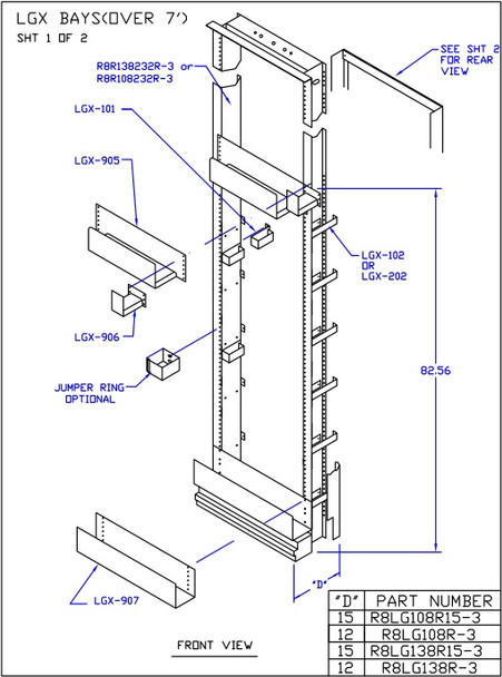 Moreng Telecom R8LG108R-3 9-0  Fdf Frwk Assmy | American Cable Assemblies