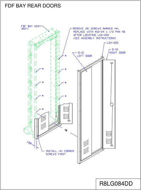 Moreng Telecom R8LG084DD Rear Door Assembly | American Cable Assemblies