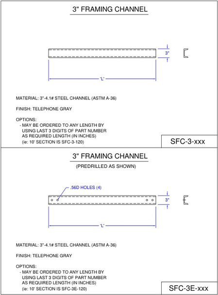 Moreng Telecom SFC-3-060 Frmg Chan  3 X 5' | American Cable Assemblies