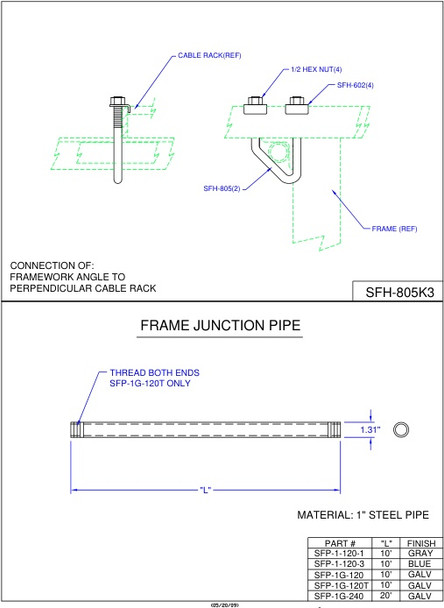 Moreng Telecom SFP-1-120-3 1" Pipe X 10' | American Cable Assemblies