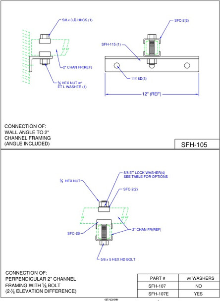 Moreng Telecom SFH-107E Perpendicular Framing Connection, Zone 4 | American Cable Assemblies
