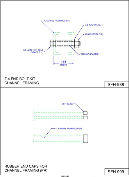 Moreng Telecom SFH-988 Framing Spacer Kit  (Z4) | American Cable Assemblies