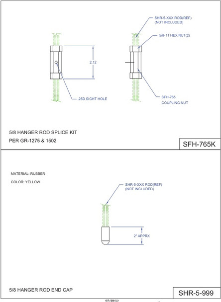 Moreng Telecom SFH-765K Threaded Rod Coupling Kit   (5/8-11) | American Cable Assemblies