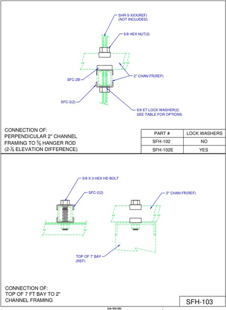 Moreng Telecom SFH-103 Frmg Hrdwr (7' Rr/Chnl) | American Cable Assemblies