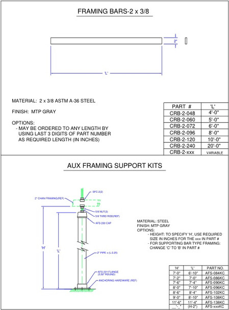Moreng Telecom AFS-084KC Aux Frmg Supt Kit    (Single Frmg) | American Cable Assemblies