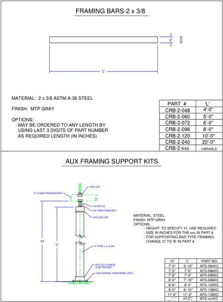 Moreng Telecom AFS-090KC Aux Frmg Supt Kit    (Single Frmg) | American Cable Assemblies