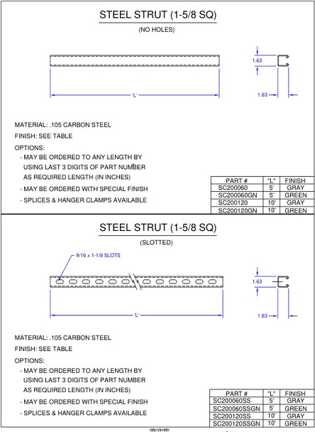 Moreng Telecom SC200060 Strut Channel | American Cable Assemblies