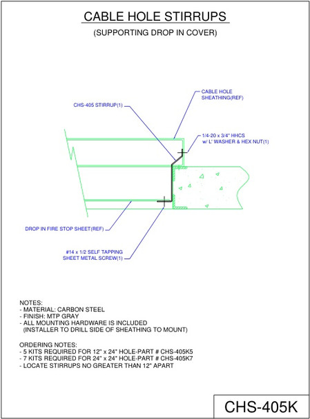 Moreng Telecom CHS-405K Cable Hole Supt Stirrup Kit | American Cable Assemblies