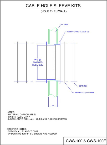 Moreng Telecom CWS-100 Wall Hole Sheathing | American Cable Assemblies