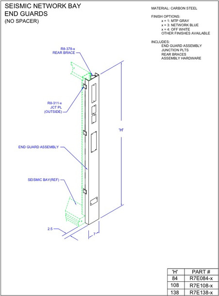 Moreng Telecom R7E084-3 End Grd,   7-0   Ntwk Bay | American Cable Assemblies