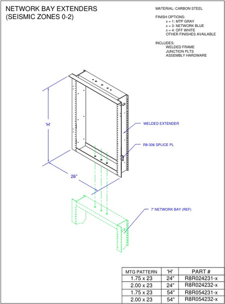 Moreng Telecom R8R024231-3 Extender - 24" X 1.75 - Blue | American Cable Assemblies