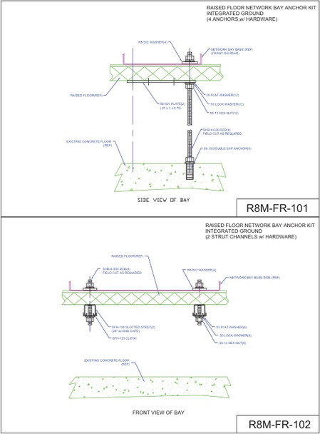 Moreng Telecom R8M-FR-101_ Raised Floor Anchor Kit | American Cable Assemblies