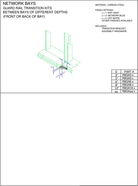 Moreng Telecom R8GA3-3 Guard Rail Transition Adapter | American Cable Assemblies