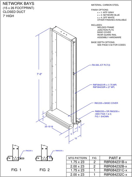 Moreng Telecom R8R084231C-3 Network Bay - 7'-0 X 23" | American Cable Assemblies