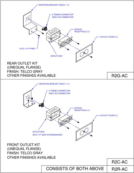 Moreng Telecom R2R-AC A/C Outlet Kit | American Cable Assemblies