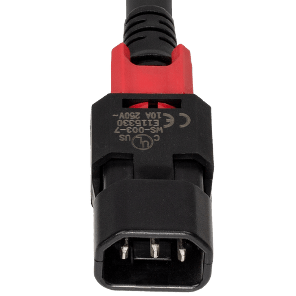 zLock-zC14-14-aC15-2m -  zLock Power Cord, Locking C14 to Locking C15, 14AWG x 2Meter, BLACK | American Cable Assemblies