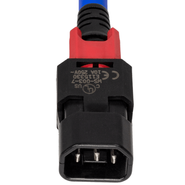 zLock-zC14-17-aC13-0.6mBL -  zLock Power Cord, Locking C14 to Locking C13, 17AWG x 0.6Meter, BLUE | American Cable Assemblies zLock-zC14-17-aC13-0.6mBL -  zLock Power Cord, Locking C14 to Locking C13, 17AWG x 0.6Meter, BLUE | American Cable Assemblies