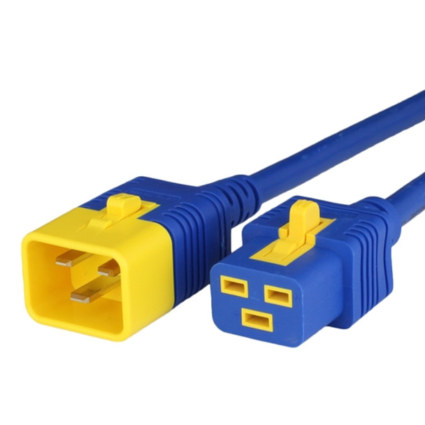 VL2019-C-036-BLU - 3FT Blue V-Lock IEC320 C20 Locking to IEC320 C19 Locking 16A 250V | American Cable Assemblies