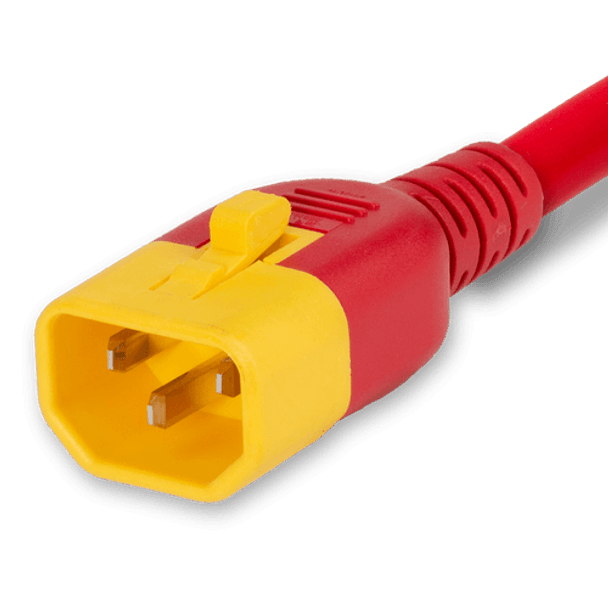VL1413-A-072-RED - 6FT Red V-Lock IEC320 C14 Locking to IEC320 C13 Locking 10A 250V | American Cable Assemblies