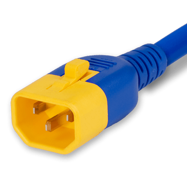 VL1413-A-072-BLU - 6FT Blue V-Lock IEC320 C14 Locking to IEC320 C13 Locking 10A 250V | American Cable Assemblies