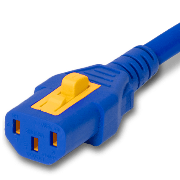 VL1413-A-072-BLU - 6FT Blue V-Lock IEC320 C14 Locking to IEC320 C13 Locking 10A 250V | American Cable Assemblies