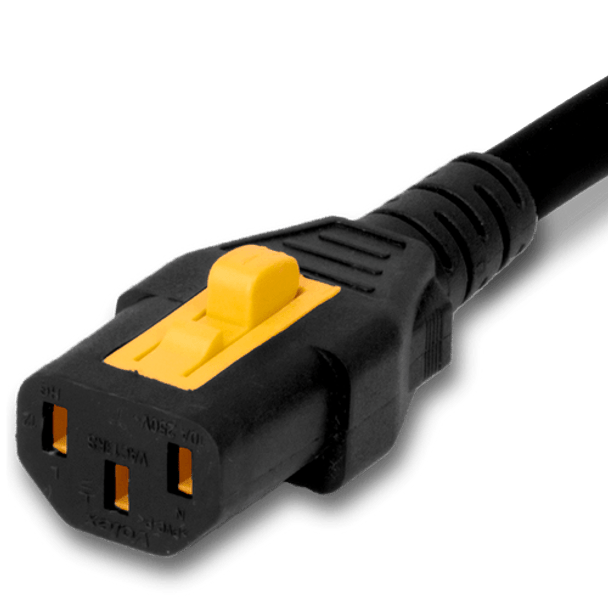 VL1413-A-018 - 1.5FT Black V-Lock IEC320 C14 Locking to IEC320 C13 Locking 10A 250V | American Cable Assemblies