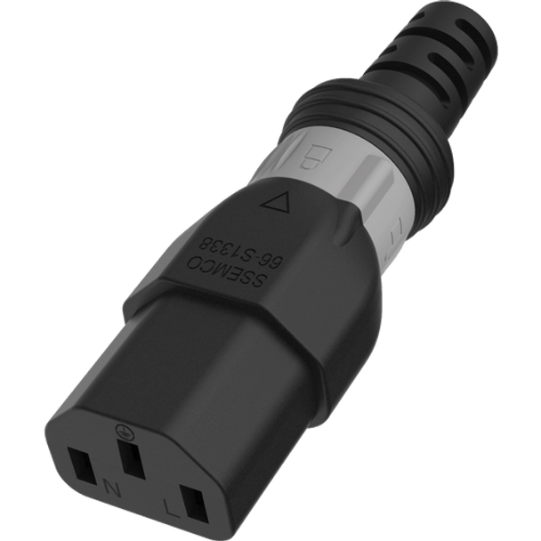 DL1413-F-036 - 3FT Black Dual Lock IEC320 C14 Secure-Locking to IEC320 C13 Universal Locking 10A 250V | American Cable Assemblies DL1413-F-036 - 3FT Black Dual Lock IEC320 C14 Secure-Locking to IEC320 C13 Universal Locking 10A 250V | American Cable Assemblies