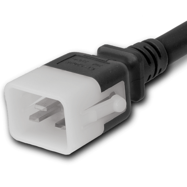 DL2019-J-096 - 8FT Black Dual Lock IEC320 C20 Secure-Locking to IEC320 C19 Universal Locking 20A 250V | American Cable Assemblies