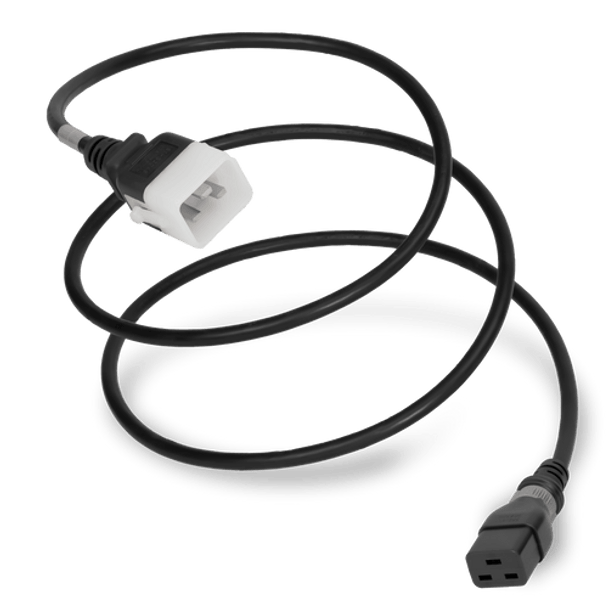 DL2019-J-048 - 4FT Black Dual Lock IEC320 C20 Secure-Locking to IEC320 C19 Universal Locking 20A 250V | American Cable Assemblies