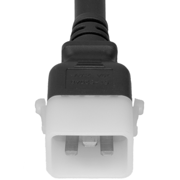 DL2019-J-048 - 4FT Black Dual Lock IEC320 C20 Secure-Locking to IEC320 C19 Universal Locking 20A 250V | American Cable Assemblies