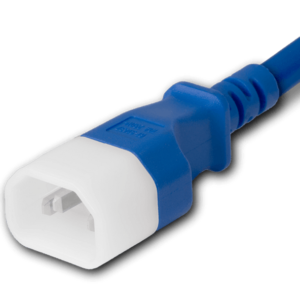 674130-940802 - 8FT Blue P-Lite Lock IEC320 C14 Locking to IEC320 C13 10A 250V | American Cable Assemblies