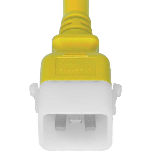 20K19-J-036-YEL - 3FT Yellow Secure-Lock/P-Lock IEC320 C20 Locking to IEC320 C19 20A 250V | American Cable Assemblies 20K19-J-036-YEL - 3FT Yellow Secure-Lock/P-Lock IEC320 C20 Locking to IEC320 C19 20A 250V | American Cable Assemblies