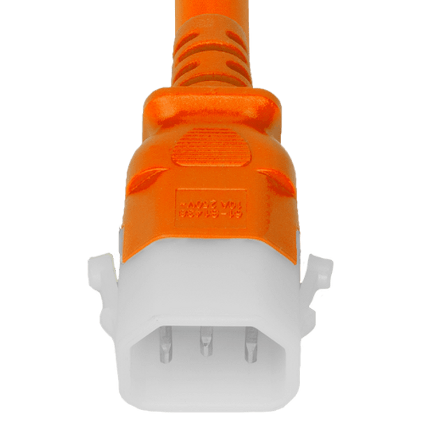 14K13-H-084-ORG - 7FT Orange Secure-Lock/P-Lock IEC320 C14 Locking to IEC320 C13 15A 250V | American Cable Assemblies 14K13-H-084-ORG - 7FT Orange Secure-Lock/P-Lock IEC320 C14 Locking to IEC320 C13 15A 250V | American Cable Assemblies