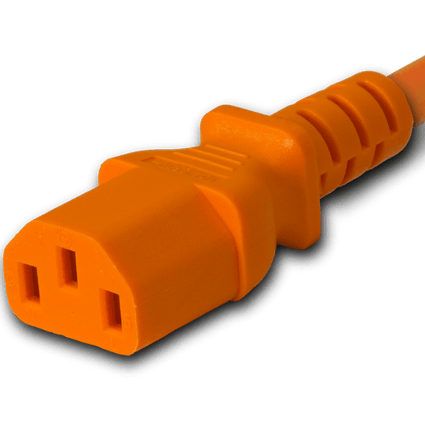 20K13-H-048-ORG - 4FT Orange Secure-Lock/P-Lock IEC320 C20 Locking to IEC320 C13 15A 250V | American Cable Assemblies
