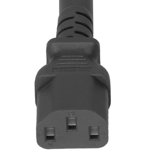 14K13-F-144 - 12FT Black Secure-Lock/P-Lock IEC320 C14 Locking to IEC320 C13 10A 250V | American Cable Assemblies