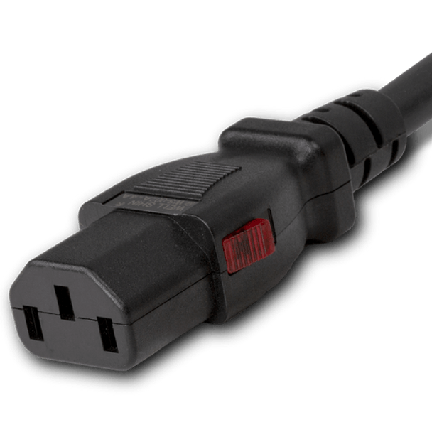 1413K-F-240 - 20FT Black A-Lock IEC320 C14 to IEC320 C13 Universal Locking 10A 250V | American Cable Assemblies