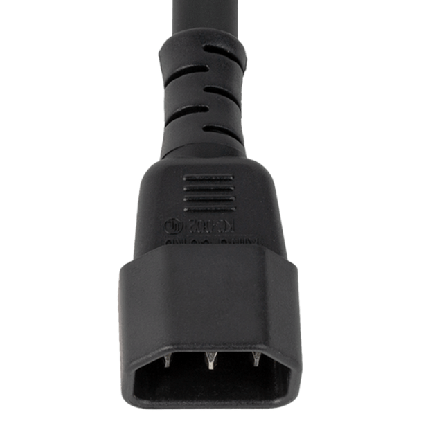 1413K-F-048 - 4FT Black A-Lock IEC320 C14 to IEC320 C13 Universal Locking 10A 250V | American Cable Assemblies