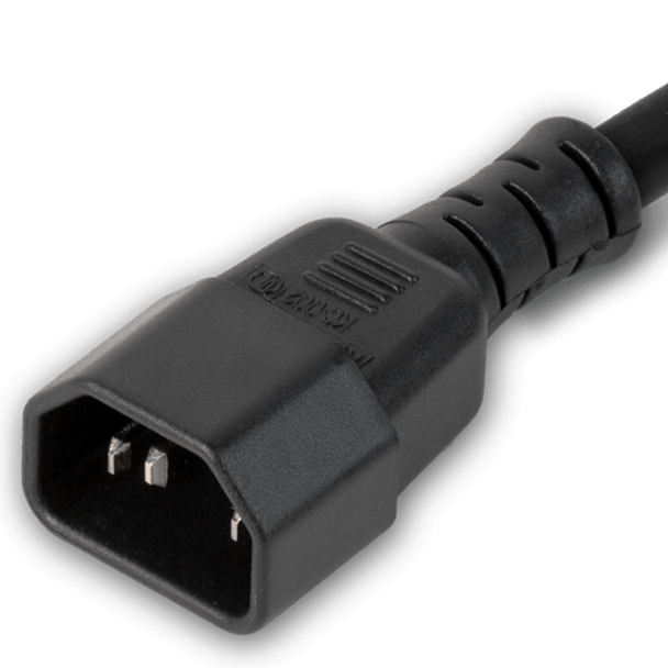 1413K-F-048 - 4FT Black A-Lock IEC320 C14 to IEC320 C13 Universal Locking 10A 250V | American Cable Assemblies