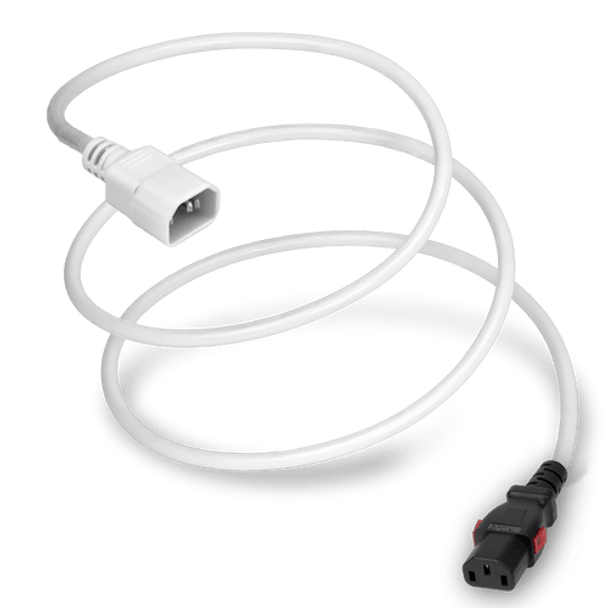 1413K-H-072-WHT - 6FT White A-Lock IEC320 C14 to IEC320 C13 Universal Locking 15A 250V | American Cable Assemblies
